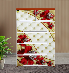 Wardrobe HD Print Single 4D -Red Rose-TEL
